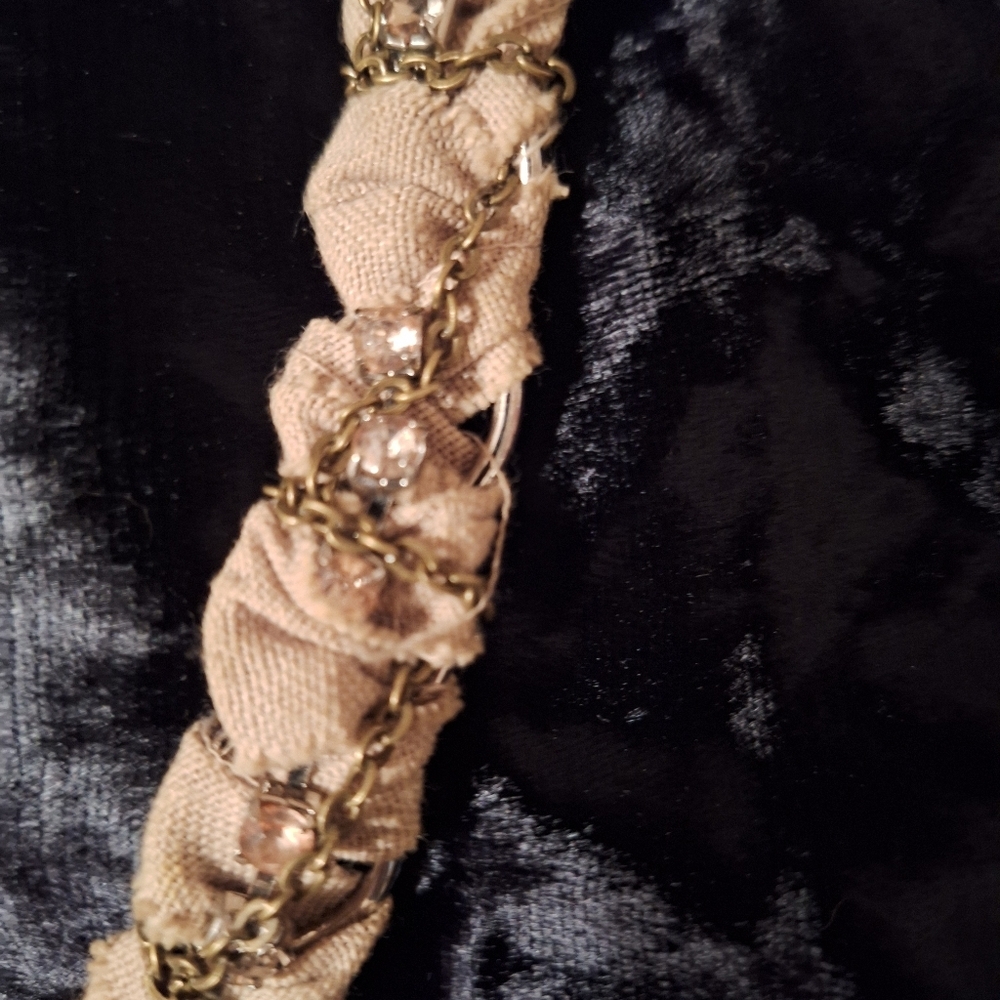 AE American EAGLE Vintage Y2K Knotted BRAIDED Crystal Necklace Chunky Edgy Boho - Picture 6 of 7